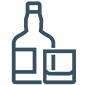 Liquor bottle with a glass, representing DUI/OUI.